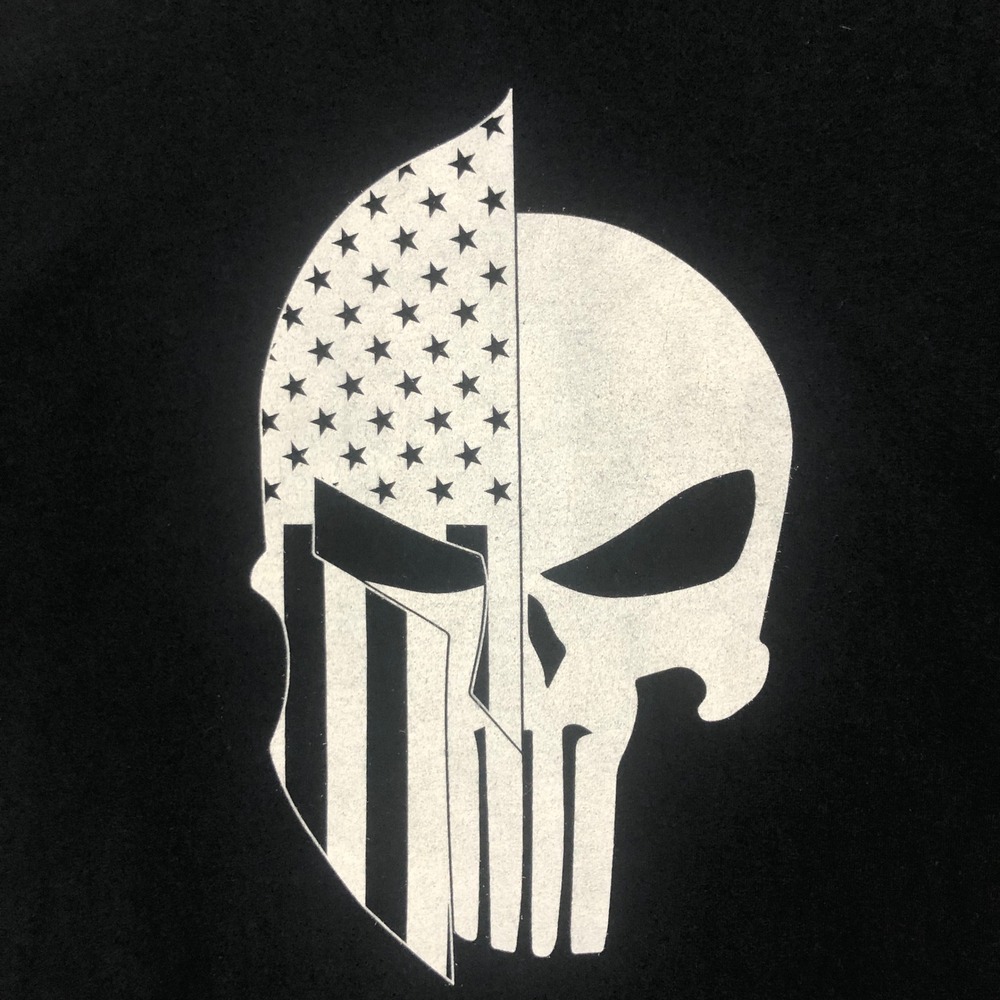 Punisher Skull American Flag Graphic Print T Shirt 2XL Mens